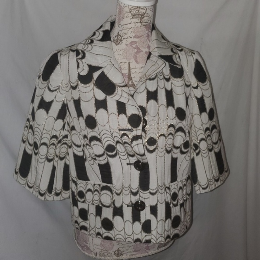 Trina Turk crop  blazer 3/4 sleeve sz 8 nwot